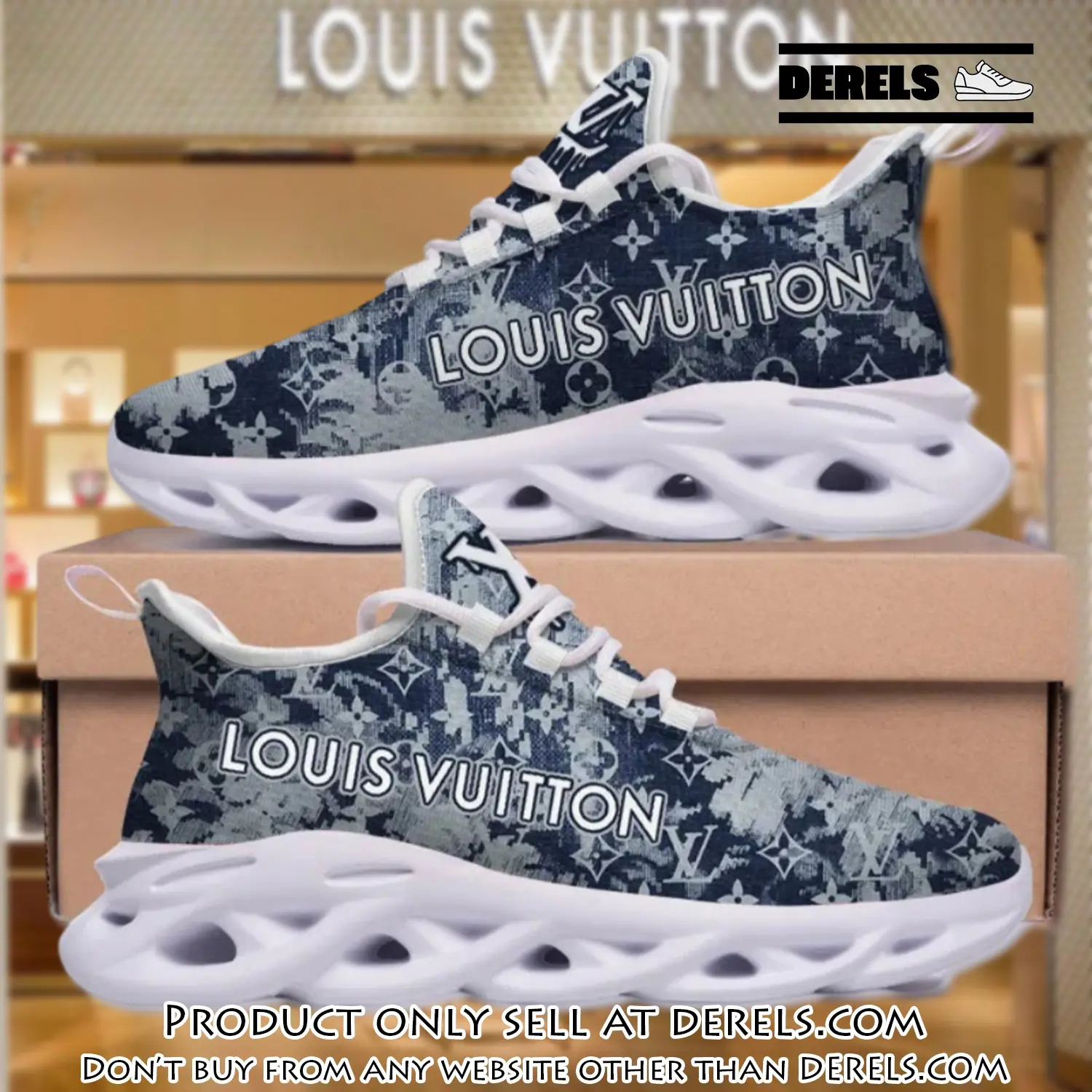 Louis vuitton blue pattern max soul shoes luxury brand gifts for men women dr2037302